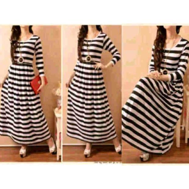 MAXI SALUR REMPLE |Maxi polos motif salur | gamis murah | terlaris| tnb