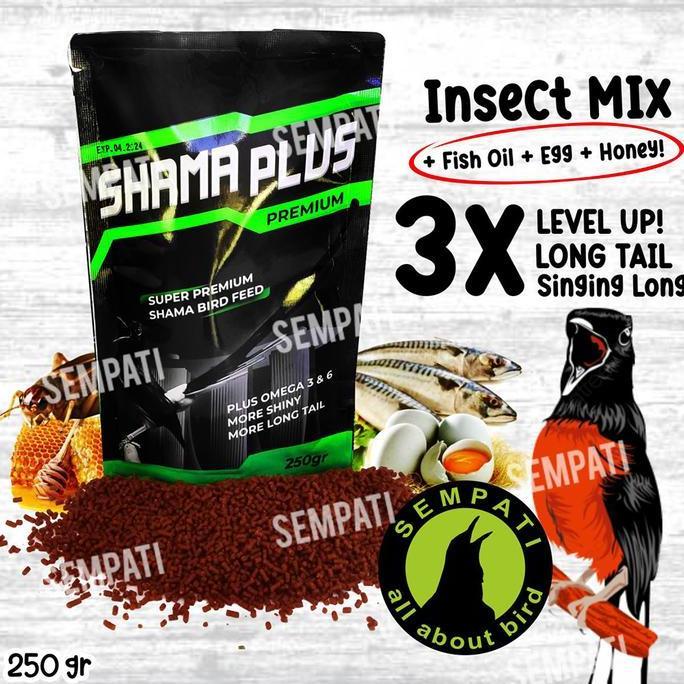 Kicaudor- Sempati Shama Plus Premium Sempati 250 Gram Voer Pur Pakan Burung Murai Batu High Protein 