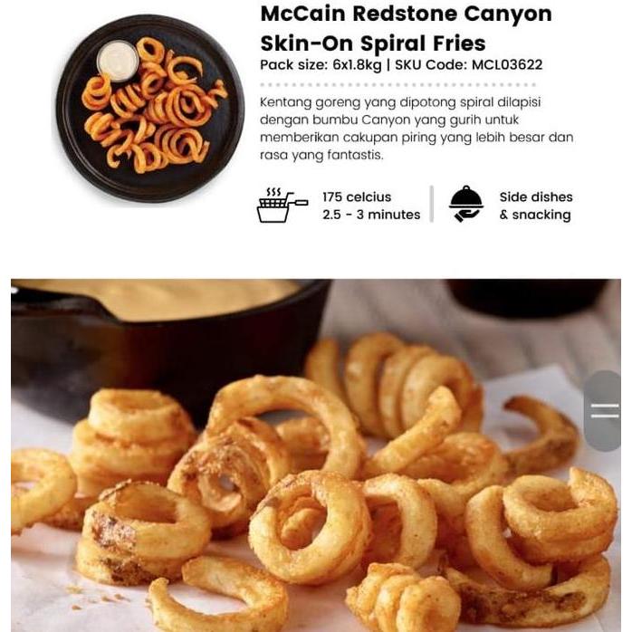 Hijaudaun- Kentang Mccain Spiral Curly Fries Mccain Redstone Canyon