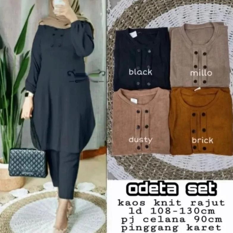 HOT SALE Baju Setelan Wanita Terbaru Odeta Set Jumbo Super Halus Setelan Celana Wanita Fashion Musli