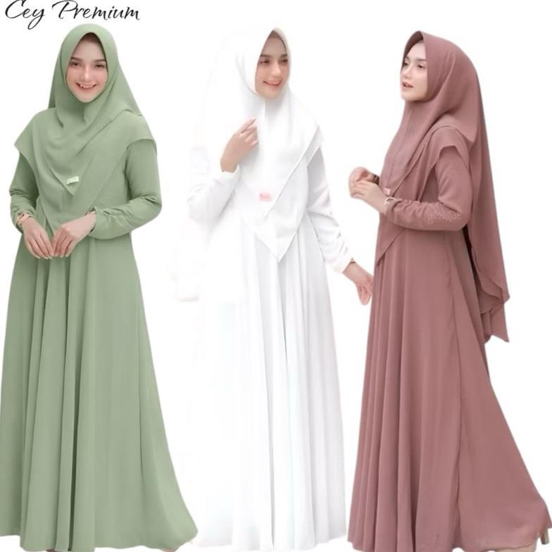 NEW PRODUCT Gamis Mayra Syari Plus Hijab 2 Layer Crinkle Airflow Ukuran Jumbo M L XL XXL Dress Busui