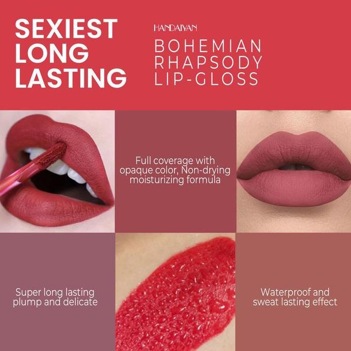 Lipplup- [Cod] Handaiyan Bohemian Rhapsody Lip Gloss Tingkatkan Penampilan Bibir Anda Dengan Lip Glo