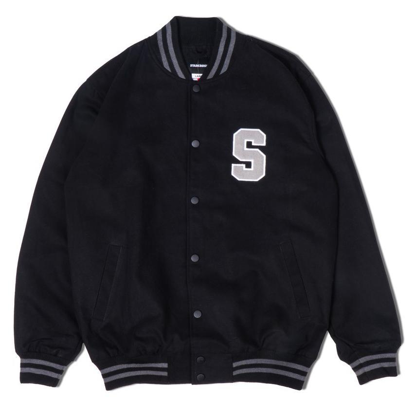 NEW STARCROSS Jaket Varsity - Black - JS 1010