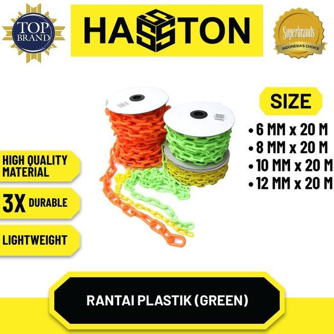 Grosir Hasston Rantai Plastik Hijau 10Mm / Plastic Chain (0100-052)