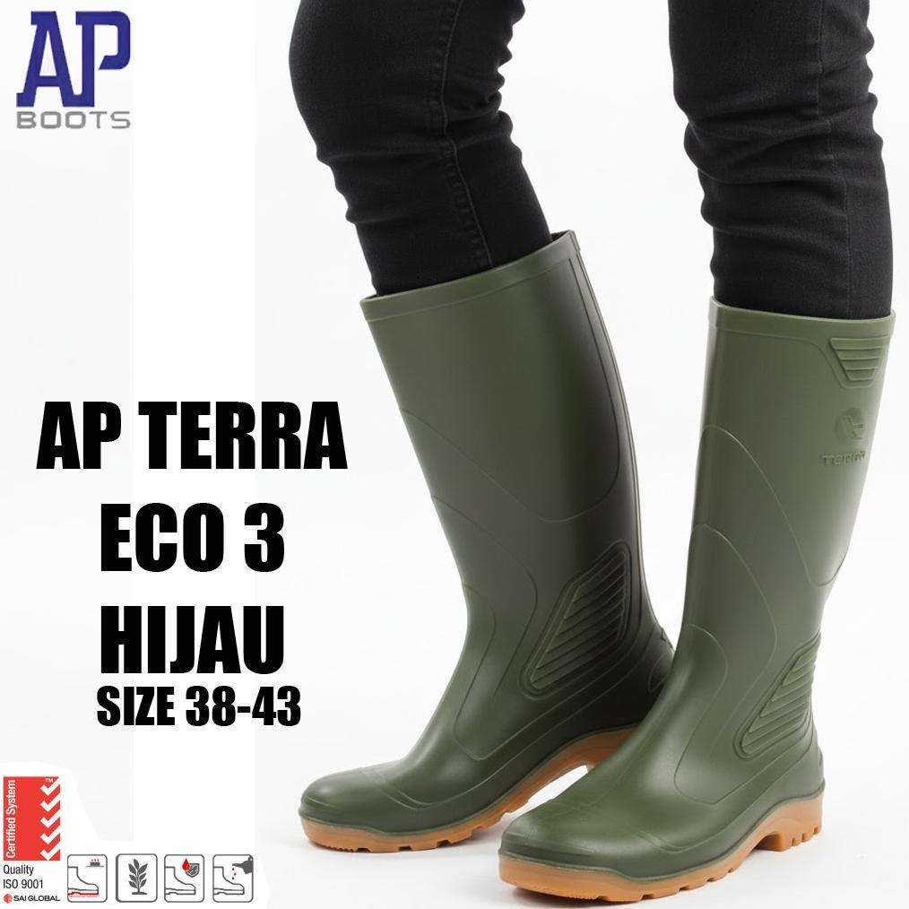 Sepatu boots pria wanita Panjang Anti Slip Lentur AP Boots Terra Eco 3 Kuning Hijau Orange Hitam Siz