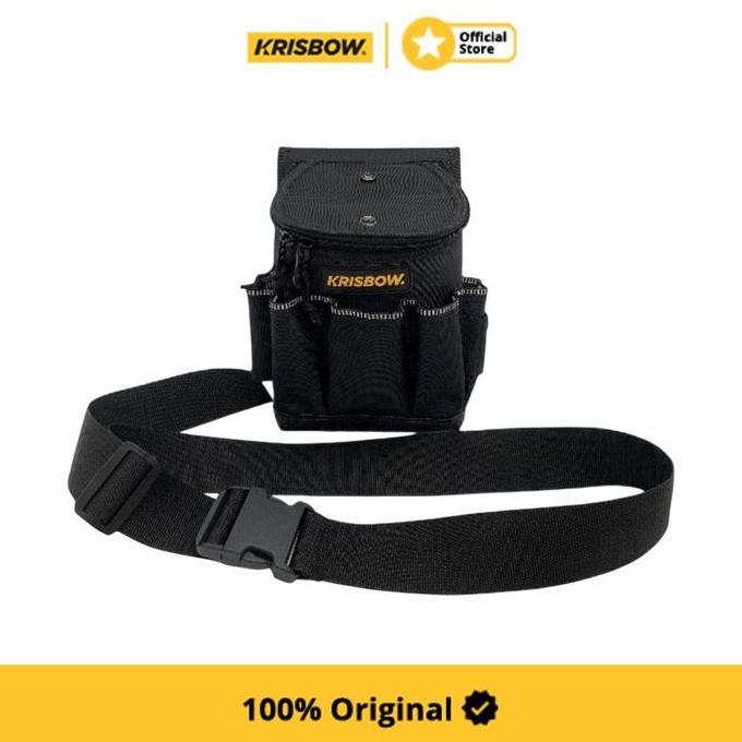 Promo Krisbow Pouch Perkakas Dengan Ritsleting - Hitam Tool Bag Tool Pouch