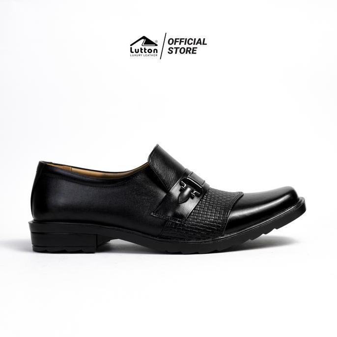 PREMIUM Sepatu Pantofel Pria Kulit Asli LUTTON ANTASENA Hitam Elegan Formal Kantor & Pesta Size 39-4