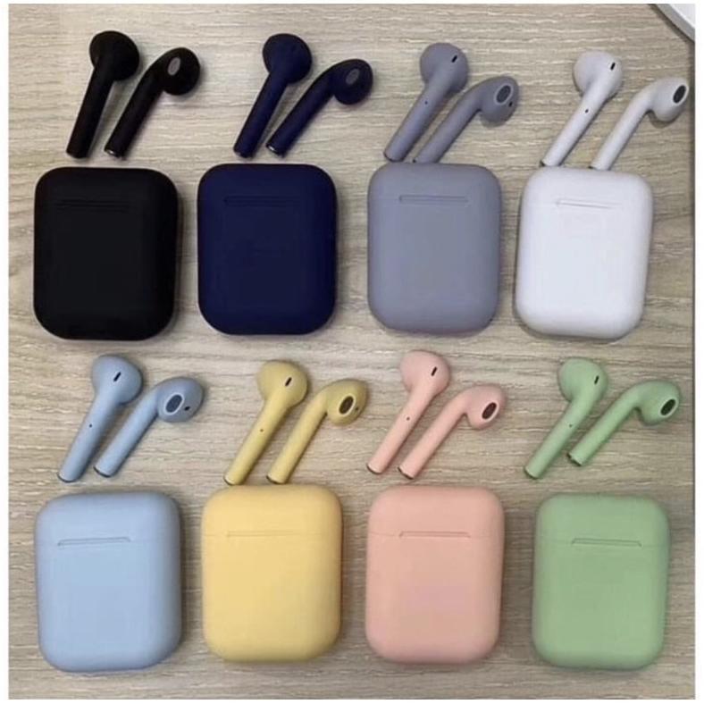 BIG SALE HEADSET BLUETOOTH INPODS 12 I12 TWS MACARON EARPHONE BLUETOOTH SIMPLE WARNA FOR ANDROID DAN