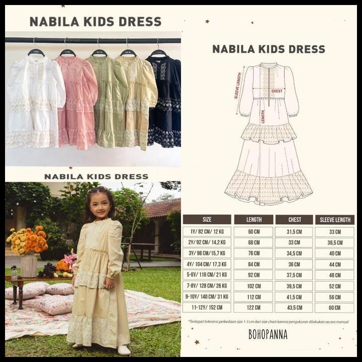 Bohopanna - Nabila Dress Bohopanna- Nabila Kids Dress - Nabila Baby Dress 100% Original