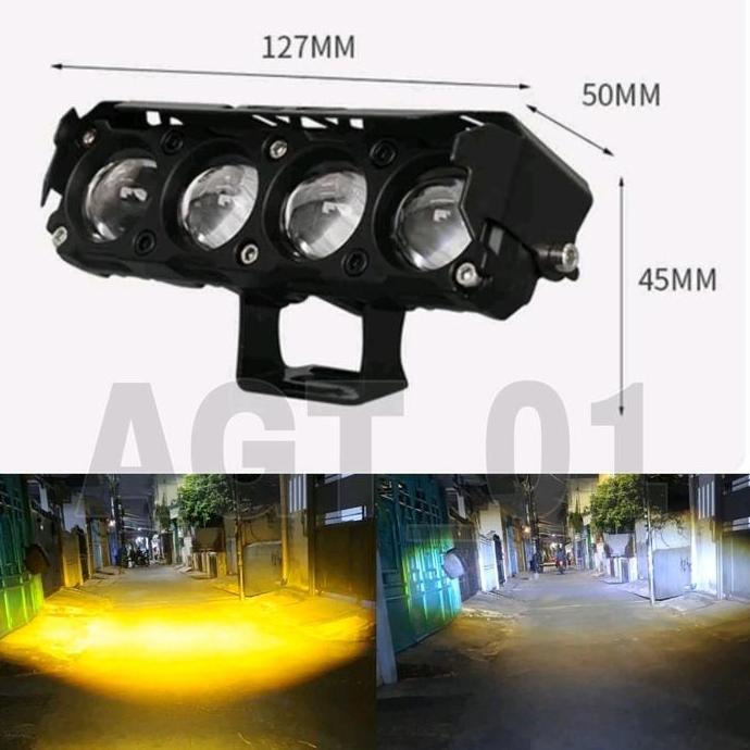 Yoi- Lampu Led Sql Laser Premium 4 Mata/Lampu Sorot Led 4 Mata Sql/4 Led Sql Laser Super Terang/Lamp