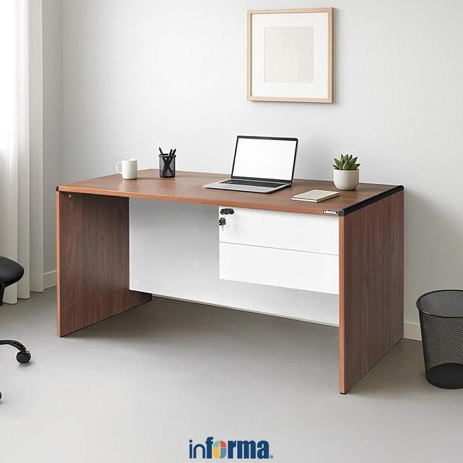 Informa Horatio Meja Kantor - Cokelat Ebony Meja Kerja Meja Belajar Tempat Perabot Kantor Mebel Meja