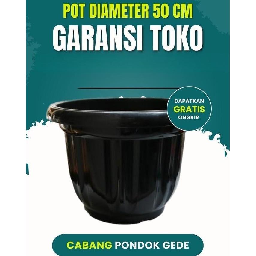 Joee- Lokasi Pondok Gede Grosir Pot 50 Cm Hitam Bunga Tambulapot