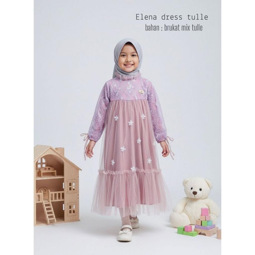 BEST DEALS Gamis Anak Princesa Dres Pesta Brukat Tile Kondangan Maxi Dres Kekinian