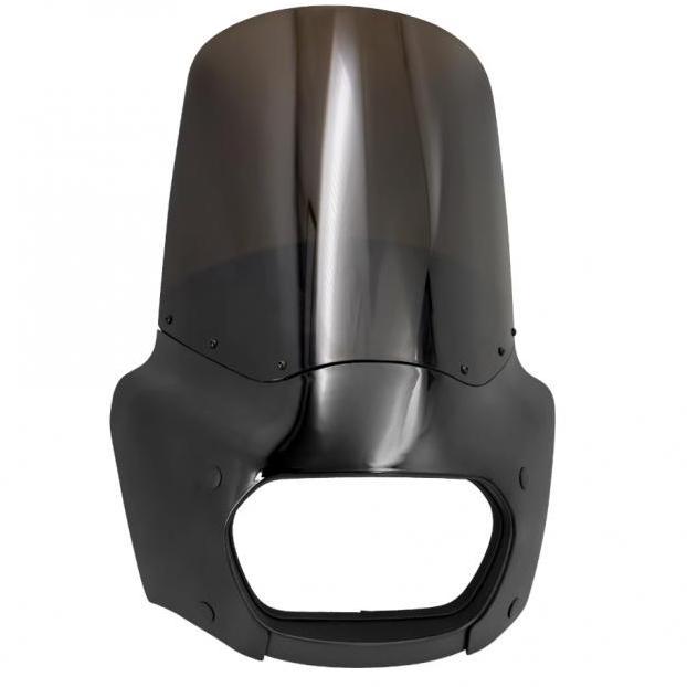 BEBAS ONGKIR - 15 Inch Smoke Windshield Headlight Fairing Mask Fit For Harley Softail Fat Bob 18-23