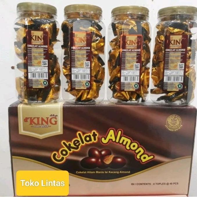 Cokelat Kacang Almond Bonibol D'King Per Dus isi 4 Toples