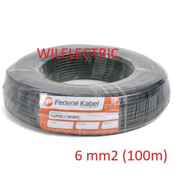 Promo Federal Kabel tunggal serabut NYAF 6 mm 6mm 100 m 100m rol Diskon