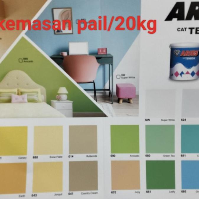 TERBARU - Cat tembok aries 20kg warna lengkap,cat aries 20kg warna lengkap