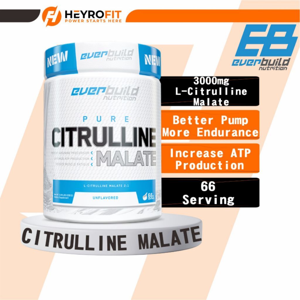 EVERBUILD Nutrition Pure Citrulline Malate 66 Serving | L Citrulline malate 200gr