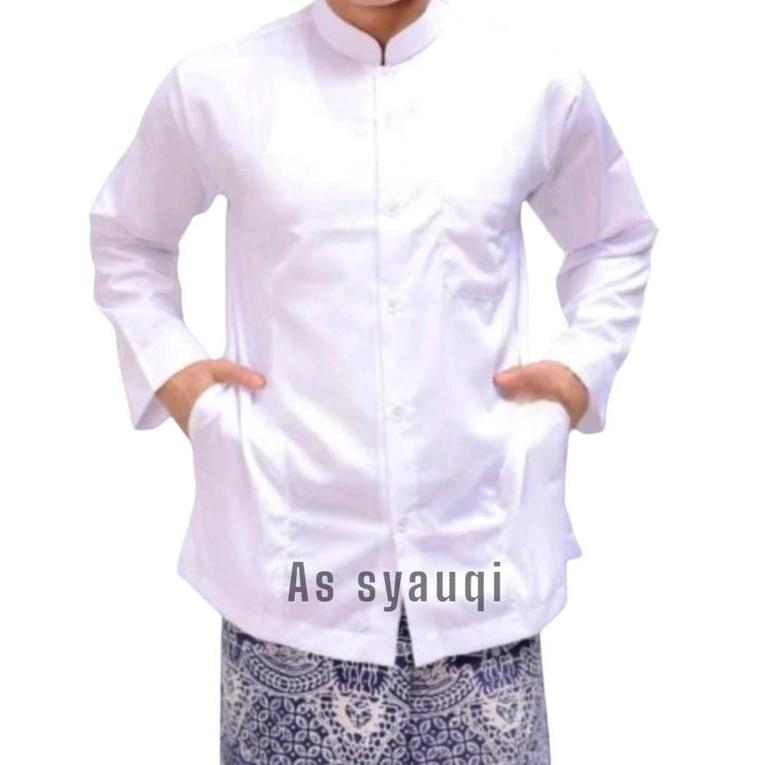 Termurah / Hot Sale Baju Koko Muslim Pria  Dewasa Haibah Habaib Putih Polos Terlaris Terbaru 2026 Mo