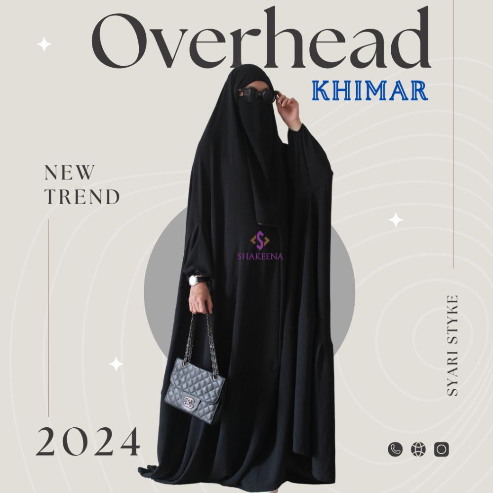 BIG SALE Khimar overhead free niqob bandana  - Hijab one piece ada tangannya