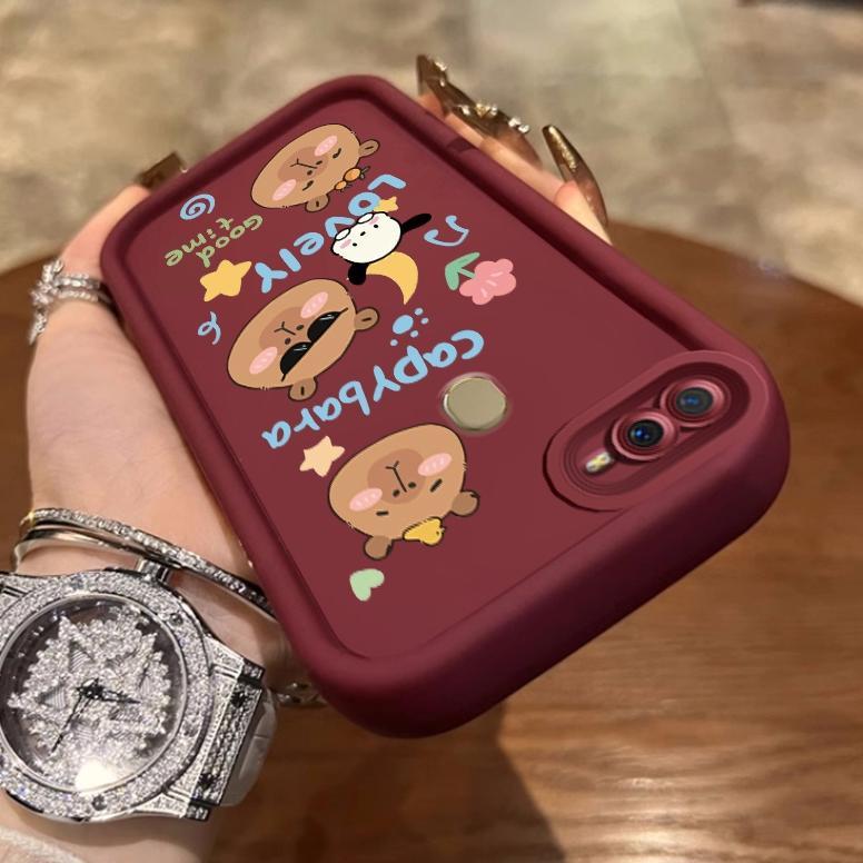 CUCI GUDANG Casing Hp untuk OPPO A5 A3s A12E Reaalme C1 Realme 2 Case Pola capybara lucu kartun Kasi