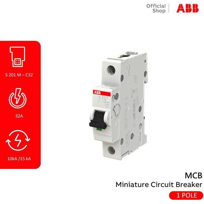 Sale Abb Mcb 1P 32A 10Ka 15Ka S201M-C32 2Cds271001R0324 S 201 M