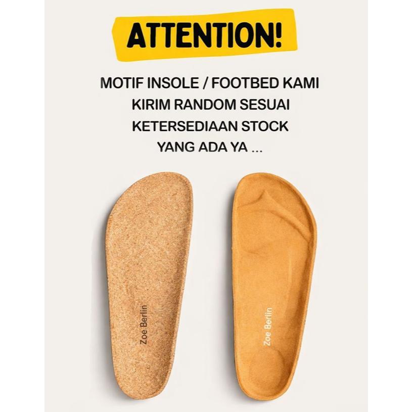 Sandal Pria - Jackson Leather Series Zoe Berlin - Sendal Cork Birken Slide Kulit Puyuh Cowok Sandal 