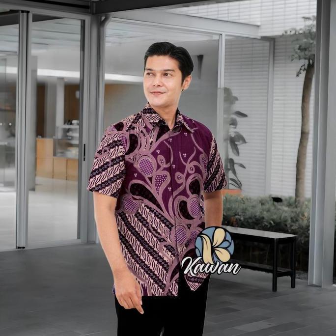 Kebaya Batik Atasan Kerja Kantor Busui Kancing Depan Wanita Blus Batik Warna Hijau Sage Hijau Wardah