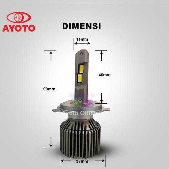 (2Pcs) Lampu Led Mobil Ayoto A2-H4 Pnp 45 Watt 10000Lm