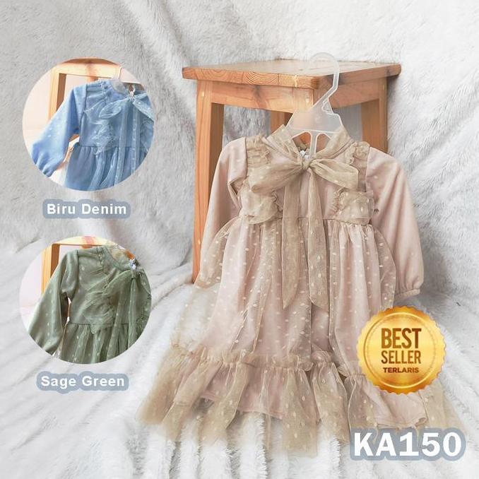 Baju Gamis 202 Model Baru Anak Perempuan 2 3 Tahun Dress Warna Coklat Susu Motif Polkadot Gamis Leba