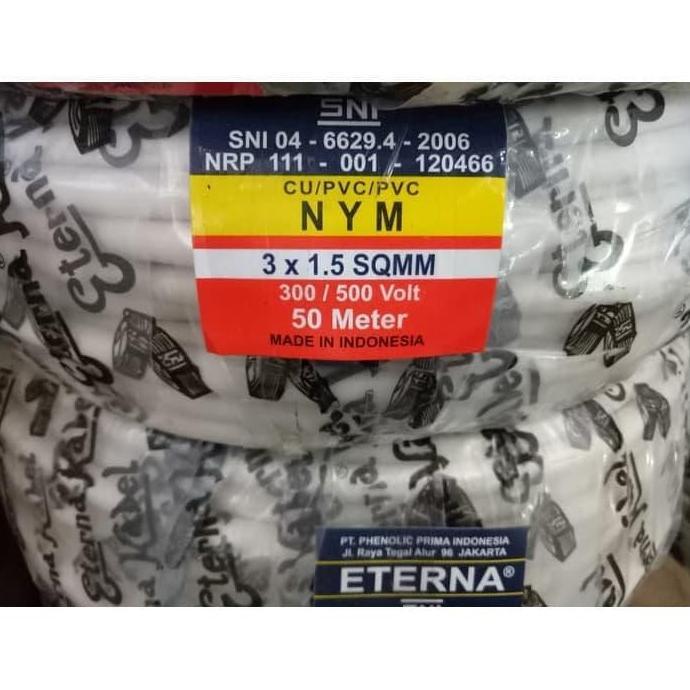Sale Kabel Eterna Nym 3X1.5 Mm Kabel Listrik Eterna Nym 3X1.5 Mm 50 M