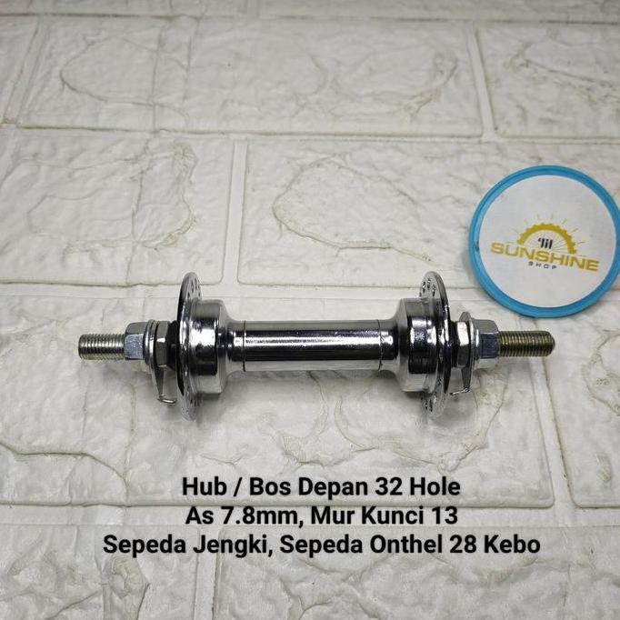 Hub Bos Roda Depan 32H POLO Untuk Sepeda Onthel 28 Onta Ontel Jengki As Kecil Mur Kunci 13