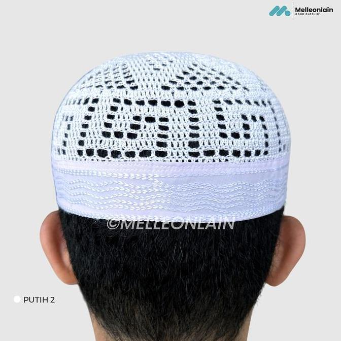 Peci Bangla Premium Kopiah Saudi Rajut Bangladesh Putih Songkok Arab Kain Bordir Santri