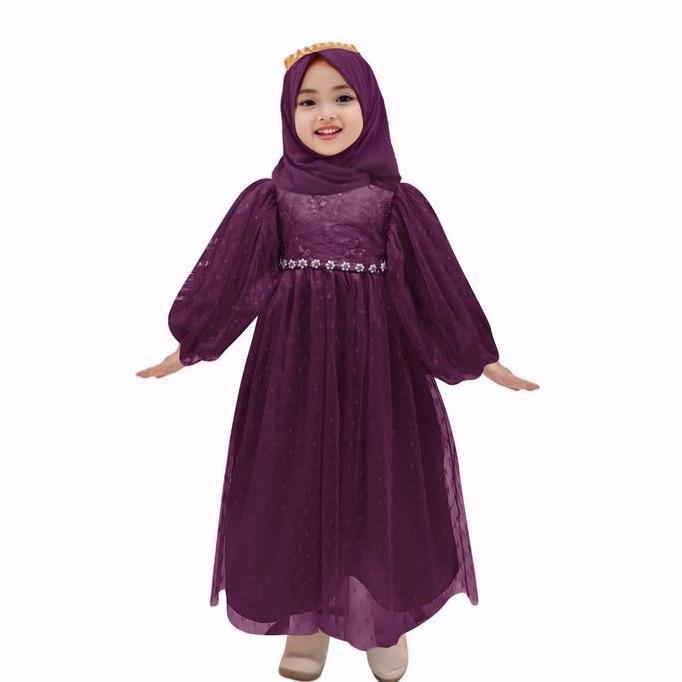 Gamis Anak Perempuan Ellisa 2-11Tahun / Gamis Anak Perempuan Model Baru 2024 / Gamis Lebaran 2024 An