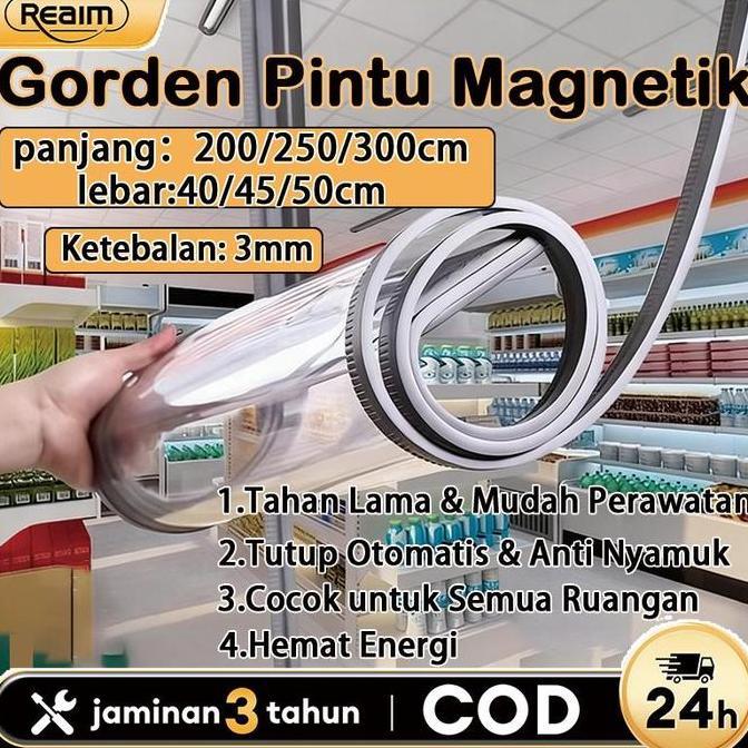 Siap kirimTirai Lembut Magnetik Elegan Reaim Terbuat dari Plastik PVC (Dirancang khusus untuk ruanga