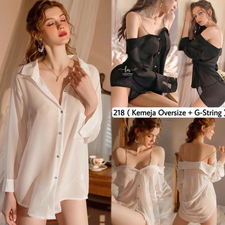 kemeja transparan baju tidur wanita / kemeja oversize / Baju transparan 218