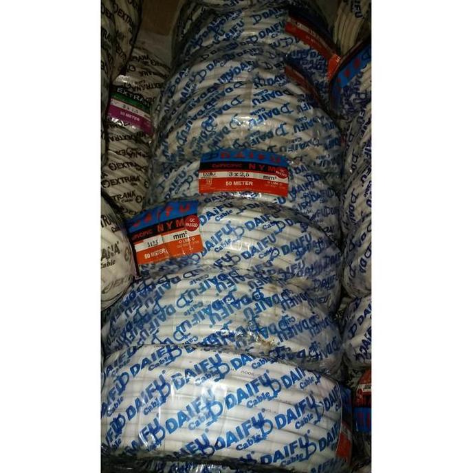 Murah Kabel Listrik Nym 2X1,5 2X1.5 25M Daifu | Daifu Kabel Nym | Sni