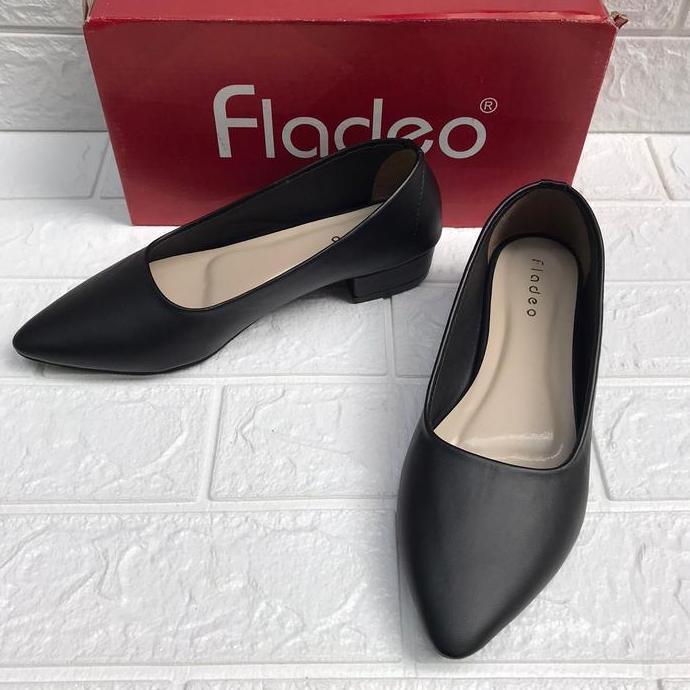 Termurah / Hot Sale (Naik Size) Sepatu Pantofel Wanita Fladeo Heels 3Cm Sepatu Kerja Formal Kantor