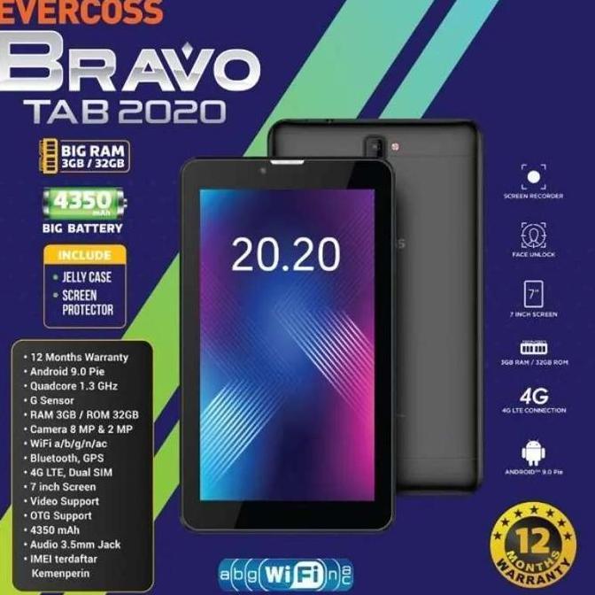 Rejaka272 - Tablet Evercoss Bravo Tab 3/32 Ram 3Gb Internal 32Gb Garansi Resmi