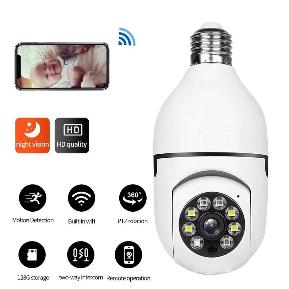 CamKeamanan- CCTV Wifi IP Camera Bulb Xmeye / ICSEE / V380 PRO Panoramic Bohlam Wireless 2MP