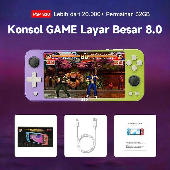 dewi.kambura - psp s2/x8 game console 7 inci layar besar dukung hd tv 2game emulator gameboy retro h