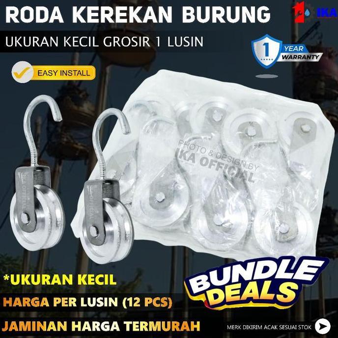 GRANTZY GROSIR 12 PCS kerekan burung kerekan roda sangkar burung kantrol roda ukuran besar kantrol u