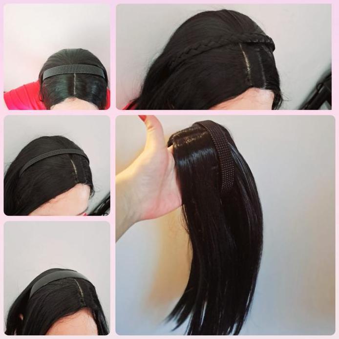 WIG TOUPEE BANDO PONI PANJANG TOUPEE BELAH TENGAH PREMIUM KOREAN STYLE