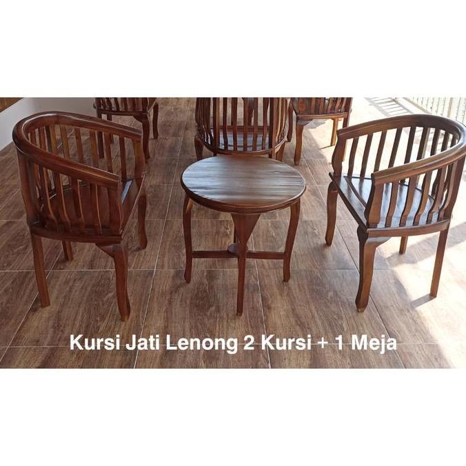 Kursi Teras Jati Betawi 2 Kursi + 1 Meja Model Lenong