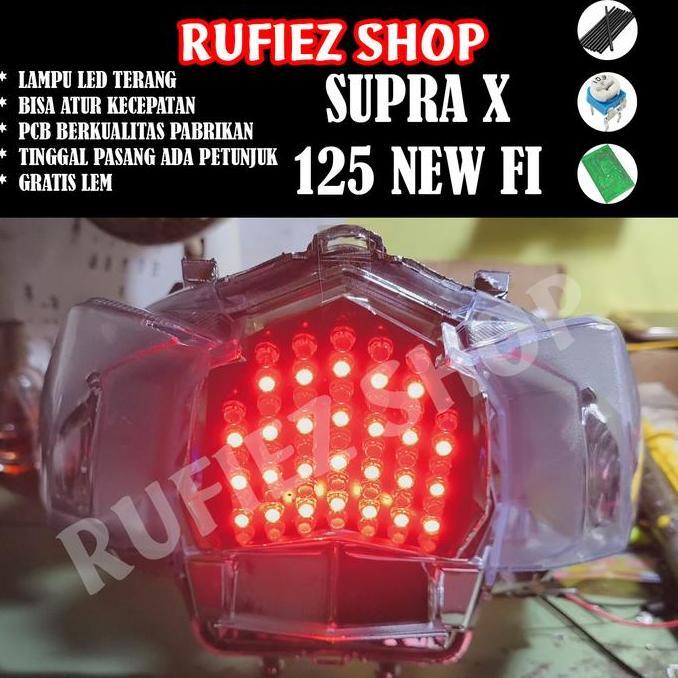 Promo Stoplamp Running Supra X 125 New Fi 2013-2024 8 Mode Otomatis Lampu Belakang Supra X 125 New F