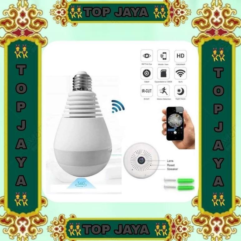 CamKeamanan- IP Camera CCTV 8Mp Bulb WiFi Panoramic V380 Lampu Bohlam VR Spy Cam Owlcam