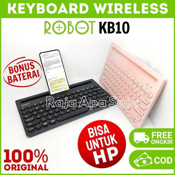 TERMURAH - Keyboard Wireless Bluetooth Robot KB10 - Keybord Wireles Tanpa Kabel