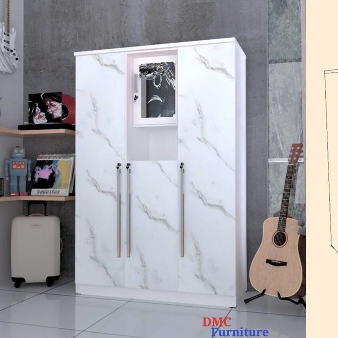 Lemari Baju / Pakaian 3 Pintu Cermin LPP 37 ROMARO BANDUNG