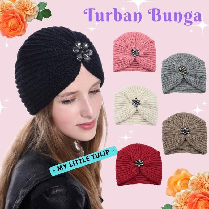 Turban Wanita / Turban Instant / Headband Bandana Rajut Wanita Tebal