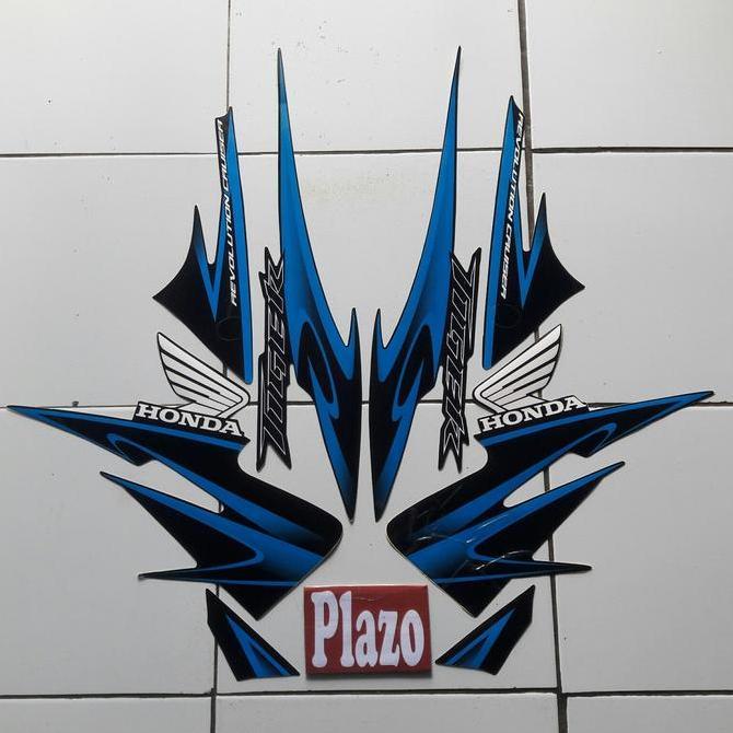 Striping Stiker Motor Tiger Revo 2013 Hitam-Biru